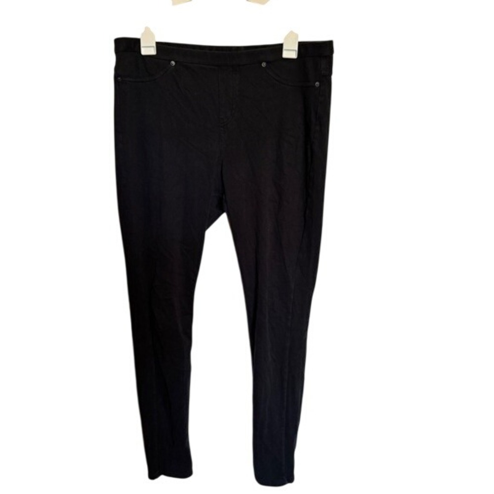 Comfort Stretch Black‎ Pull On Legging Pants Women Size L Elastic Waist